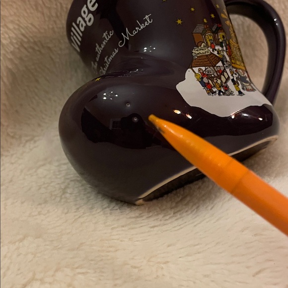 2 Christmas Village In Baltimore German Gluehwein Market Purple Boot Mugs READ - Picture 15 of 16